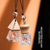 1Pcs Empty Glass Essential Oil Diffuser Bottle With Wooden Cap Car Hanging Perfume Bottle For Auto Aromatherapy Decoration