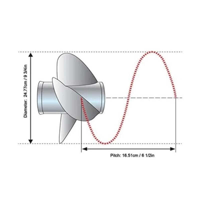 Hliníková vodní skútr Loď Vrtule 9 3/4 palce 683-W4592-02-EL pro 9.9HP 15HP 20HP Vnější motory, 3 lopatky, Hladký chod