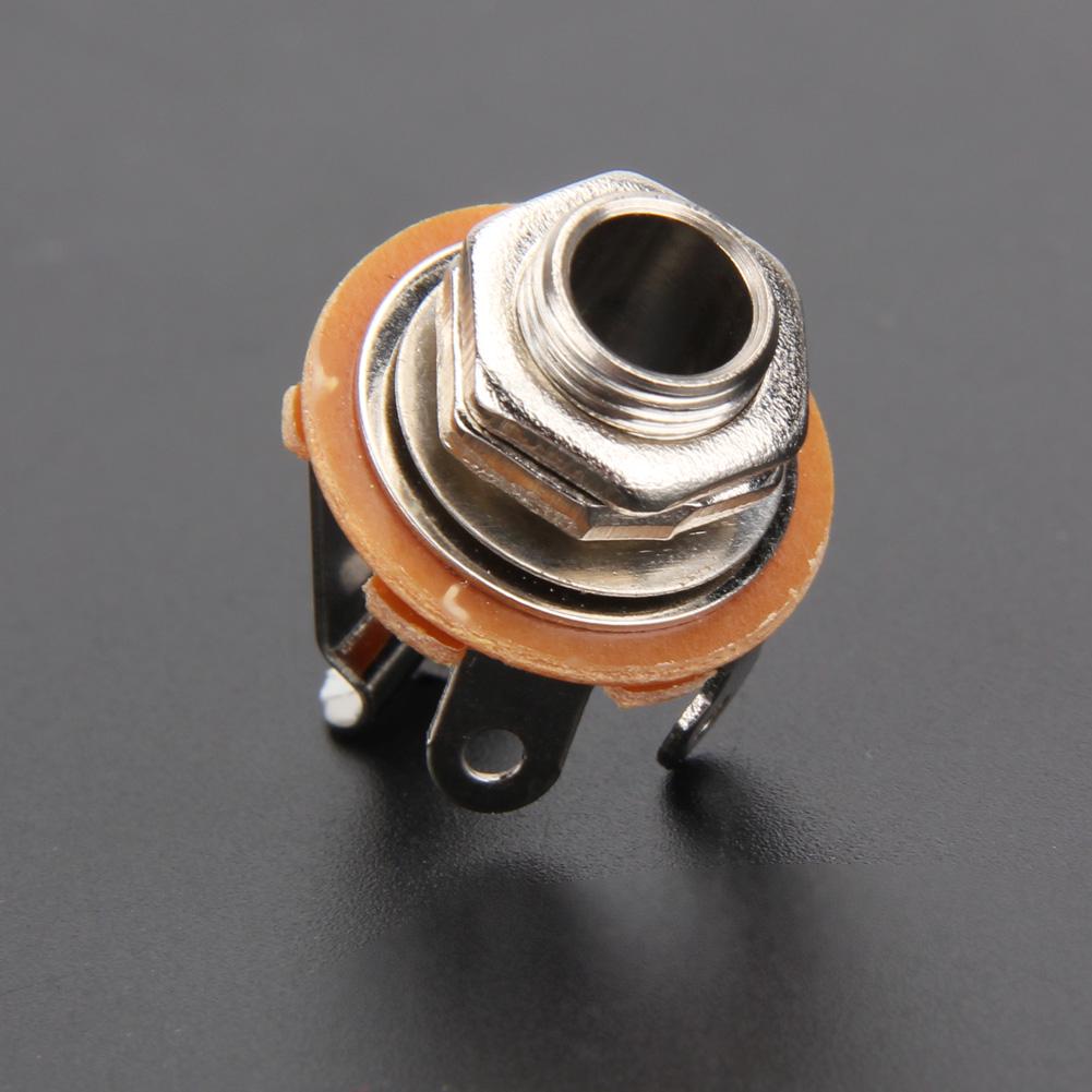 6.35mm Mono Input Jack 2-Conductor 1/4 Inch Guitar Plug Socket Noise Reduction Guitar Parts Accessories for Electric Guitar Bass