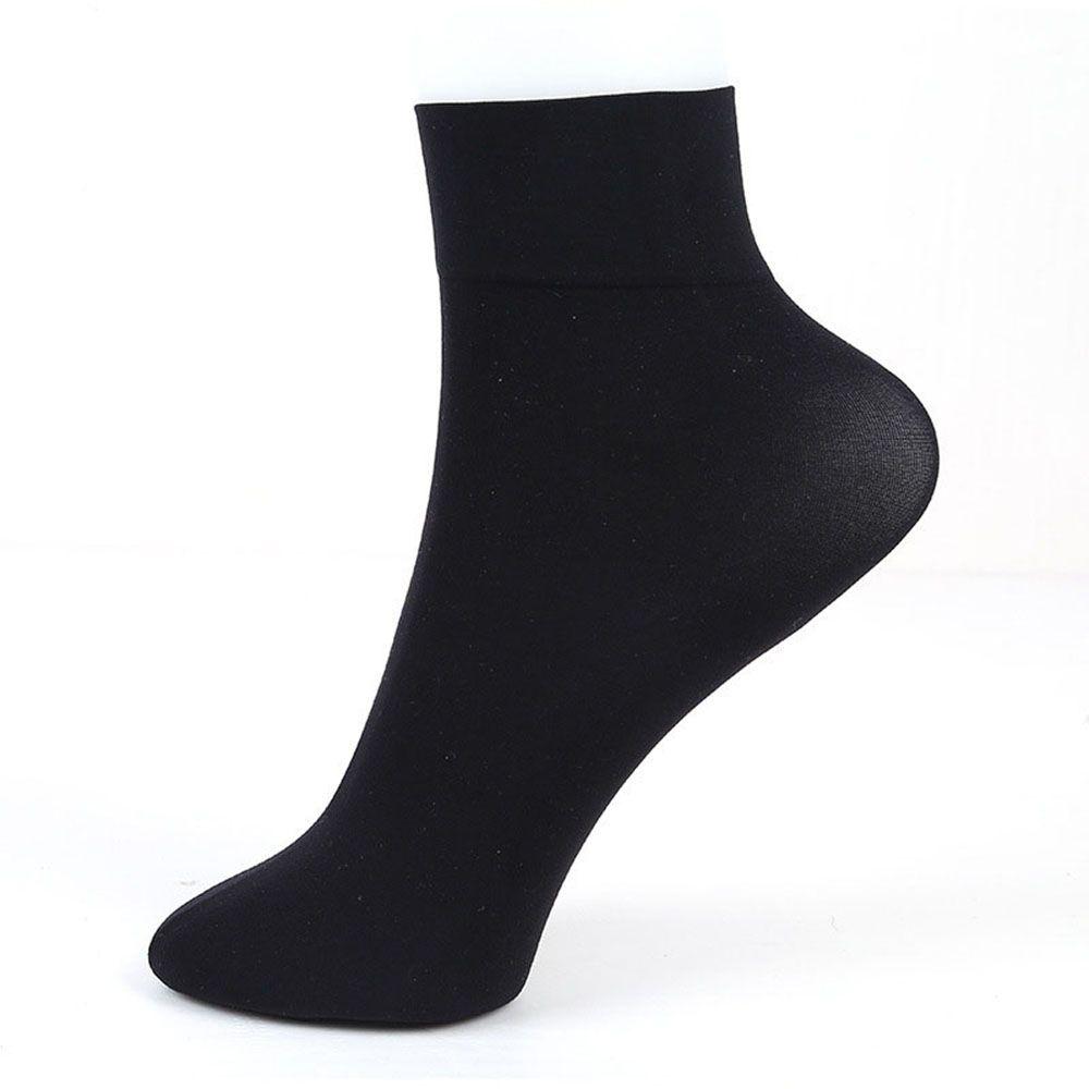 5Pair Autumn Winter Warm Socks Nylon Ladies Girls Solid Color Wide Mouth Thick Silk Ankle Socks For Women Men Short Stockings