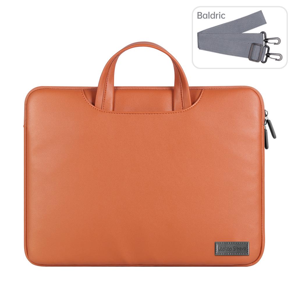 MacBook Laptop Bag - 15-Inch PU Business Tote, Waterproof Crossbody, Fits 13/14.2 Inch