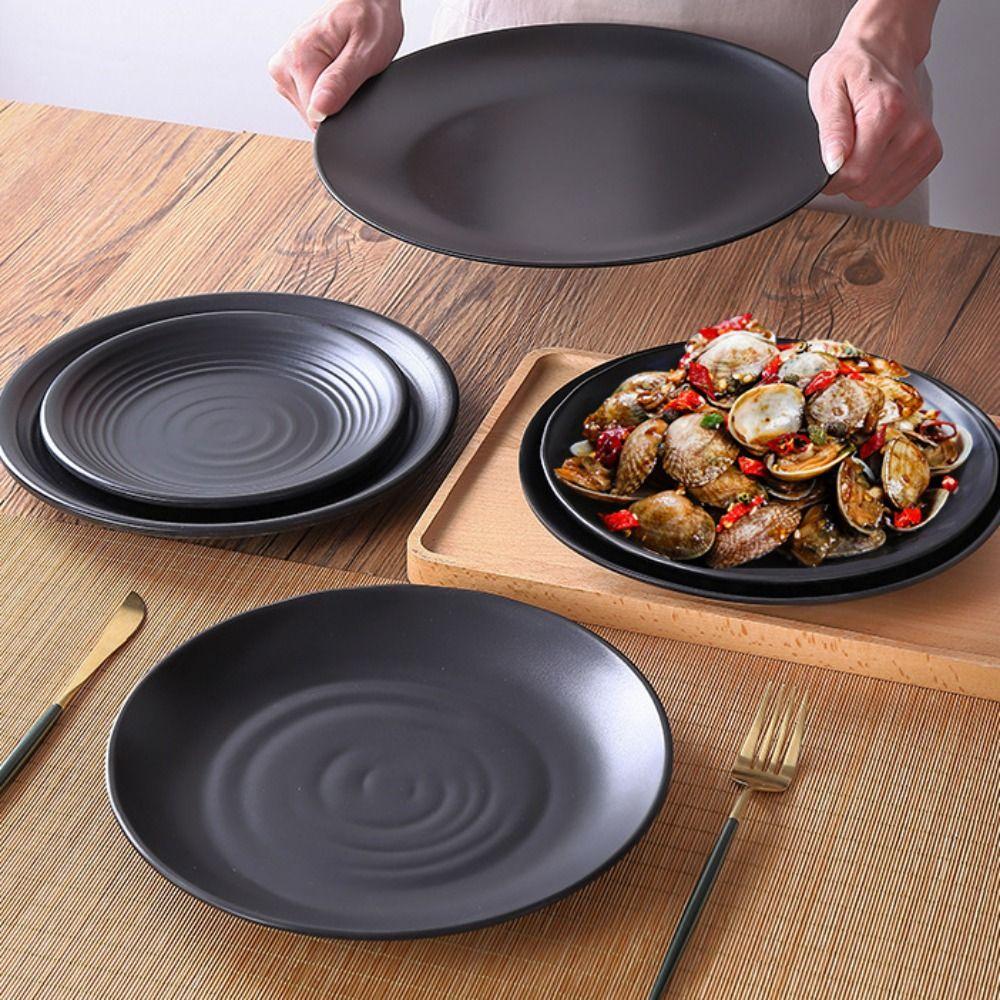 6pcs Imitation Porcelain Round Melamine Plate Japanese Style Salad Plate Sushi Dish Meal Dish  Sushi