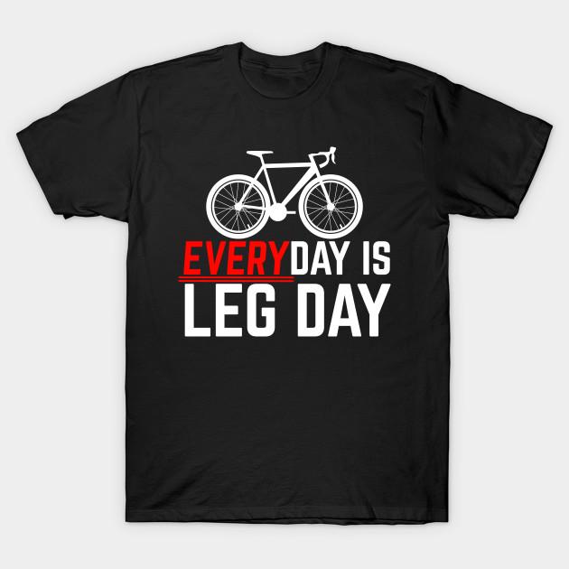 

Men Black Print T-shirt Everyday Is Leg Day Cycling No-Cut Transfer Paper Print Cotton Tshirt S чорний