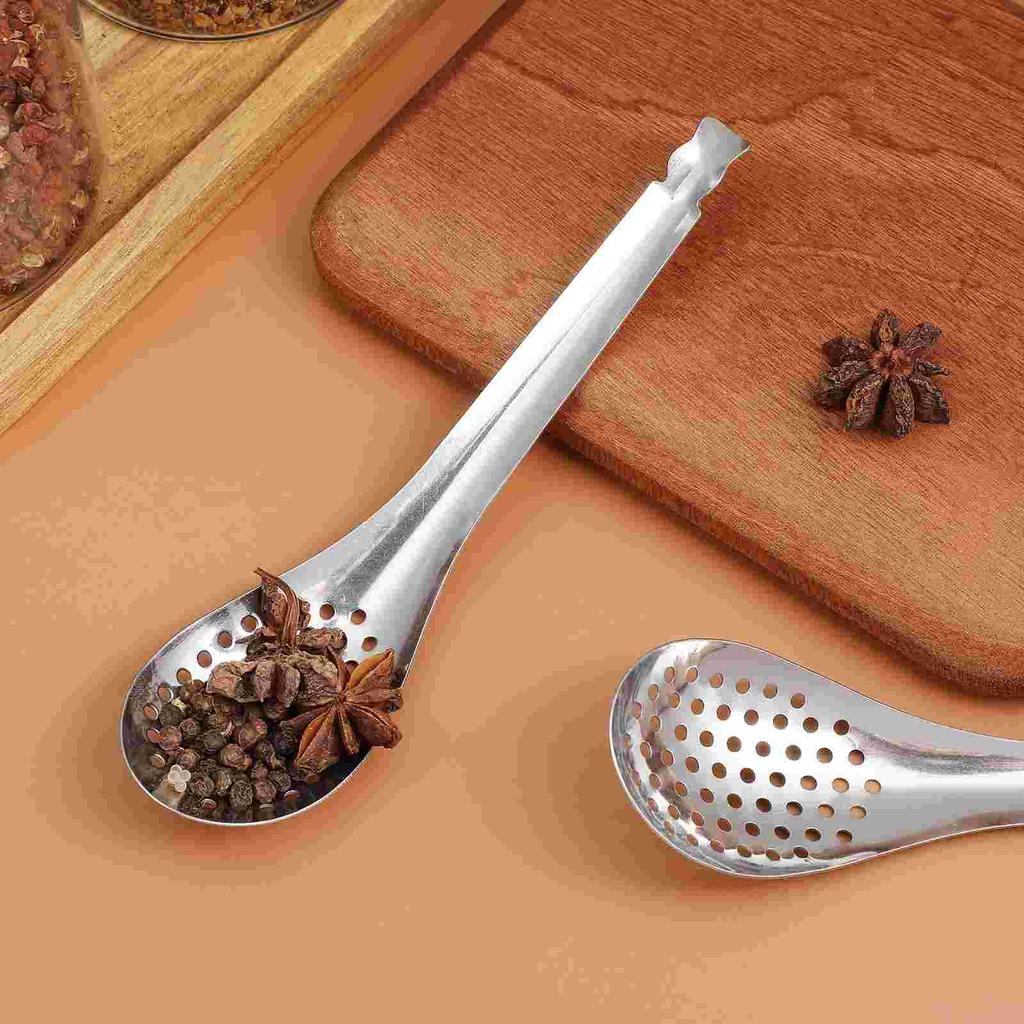 2 Pcs Stainless Steel Caviar Colander Strainer Spoon for Cooking Rustproof Fine Mesh for Quick Water Drainage for Home