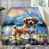 Autumn Wolf Family Fleece Blanket, Wild Animal Throw