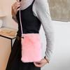 Yogodlns New Plush Shoulder Bag For Women, Mini Solid Color Plush Wallet, Cute And Versatile For Coins, Cell Phone Pouch