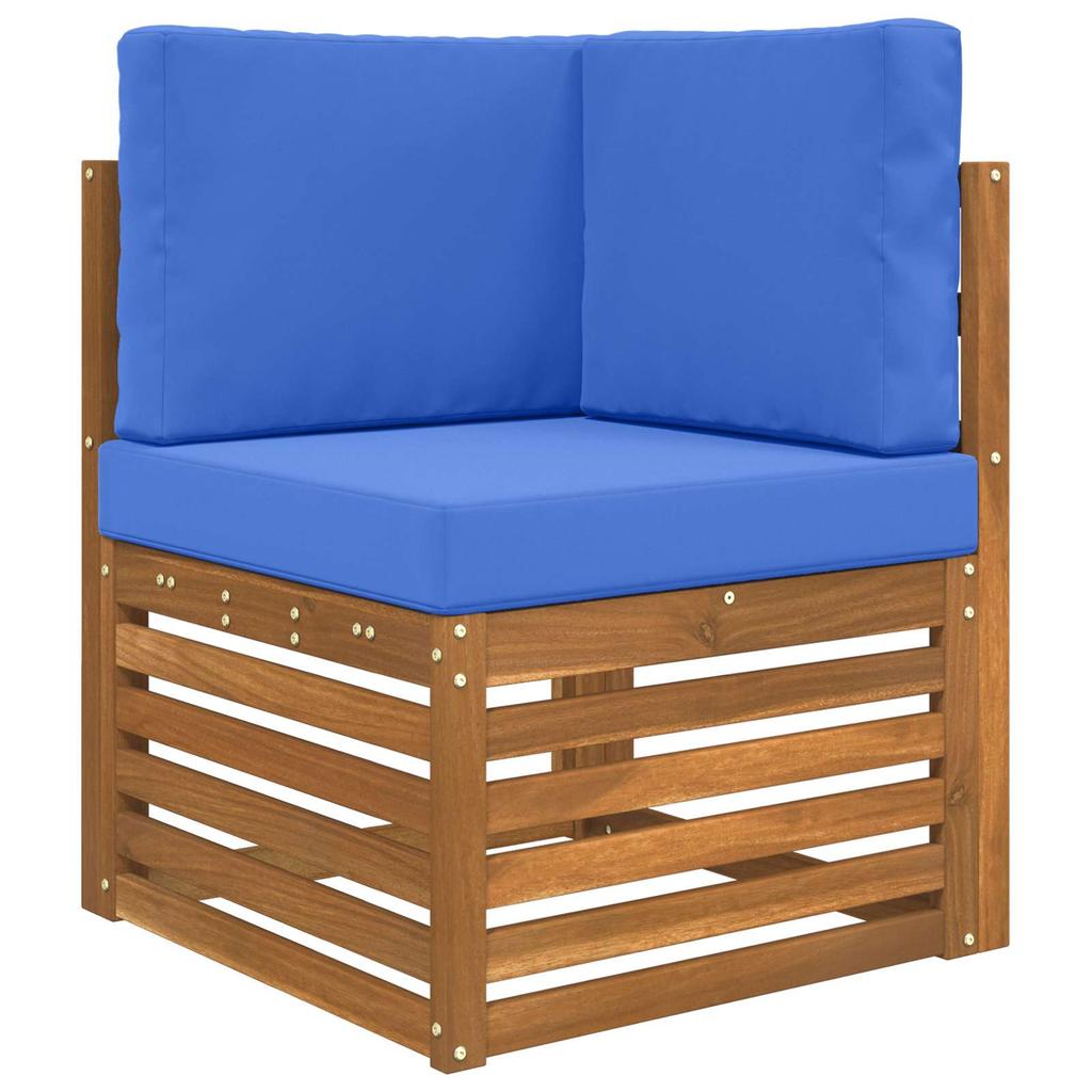 Outdoor Sofa Cushions 3 Pcs Royal Blue Polyester