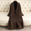 2024 Autumn/Winter Women's Handmade Double-Faced Wool Coat - Long, Simple, Loose High-End Design