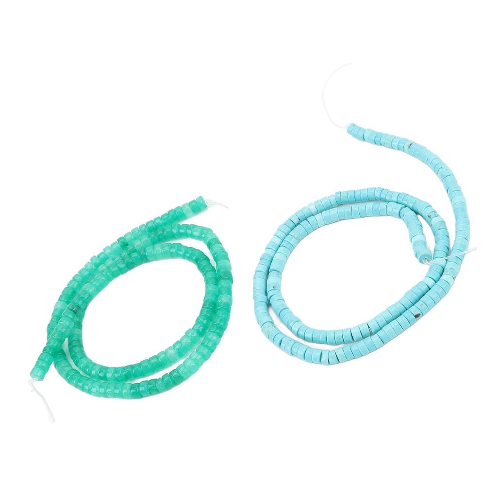 Flache Runde Lose Steinperlen Grüner Jade Blauer Türkis Steine Spacer Perle zum Perlen Schmuckherstellung 4 X 2mm