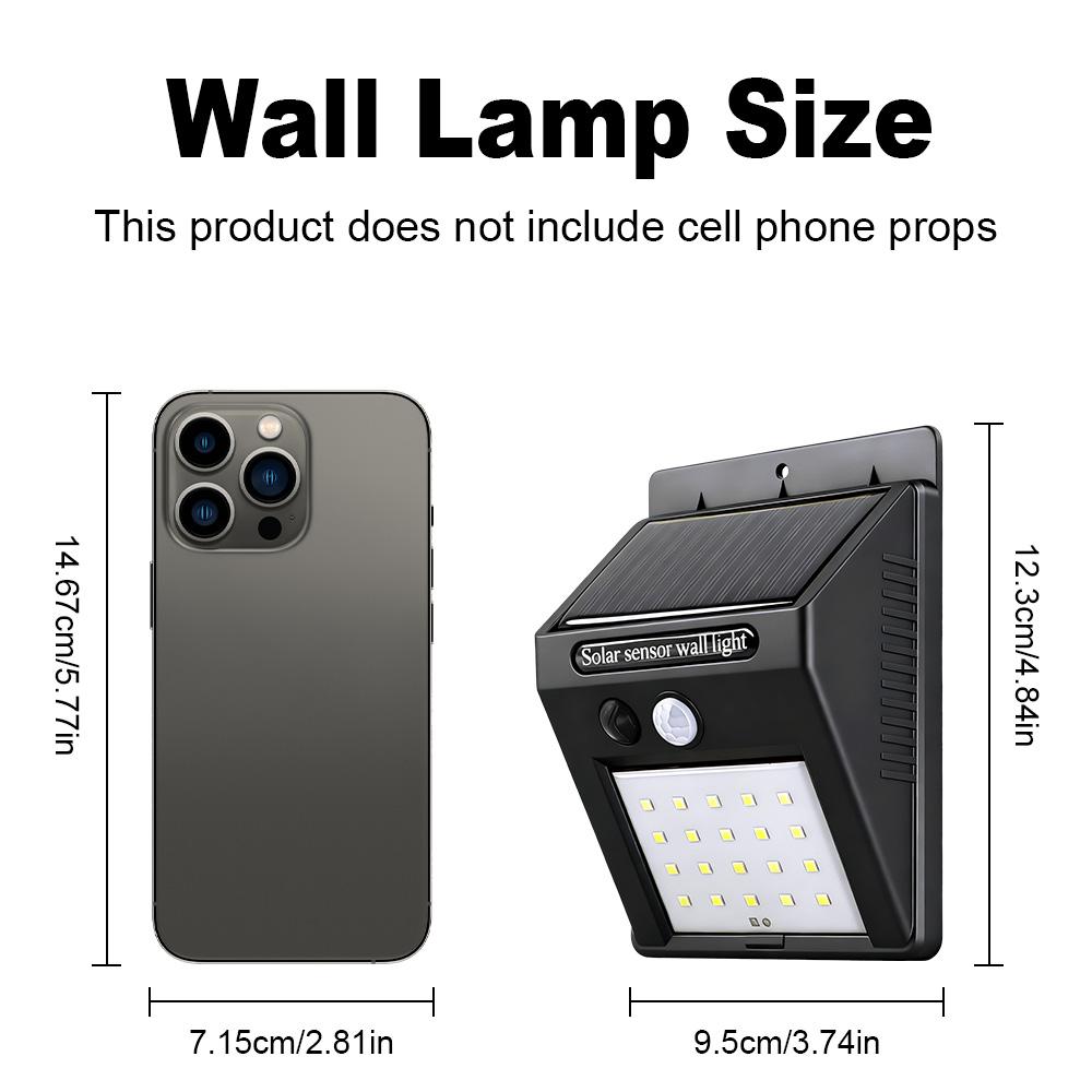20LEDs Solar Wall Lamp PIR Motion Sensor Outdoor Light IP65 Waterproof Auto On Off Solar Security Lamp for Garden Fence Pathway
