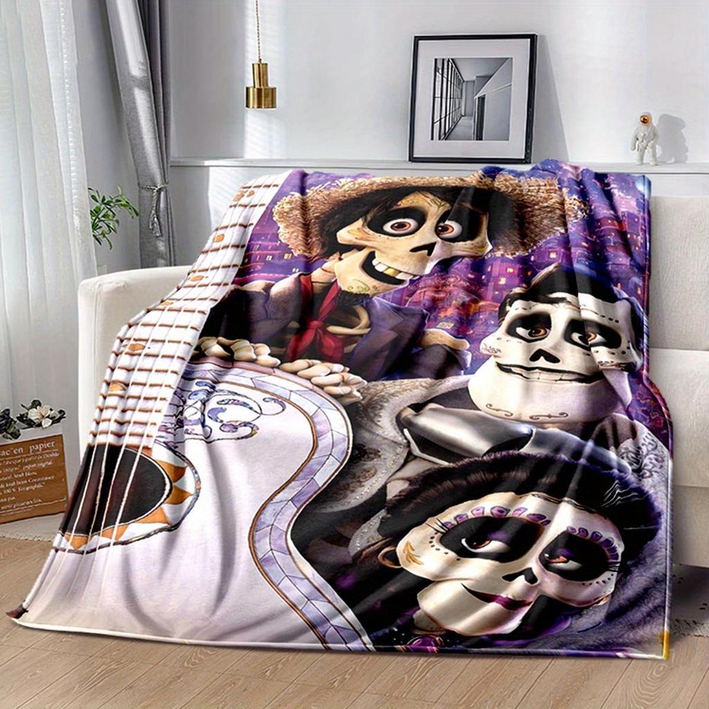 1 Stück Coco Druckdecke für alle Jahreszeiten, Cartoon-Decke, Bürodecke, Mittagspausen-Decke, Campinggespräch, Autodecke