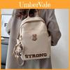 Cartoon Bear Backpack For Women With Nylon Material And Street Style For Daily Use