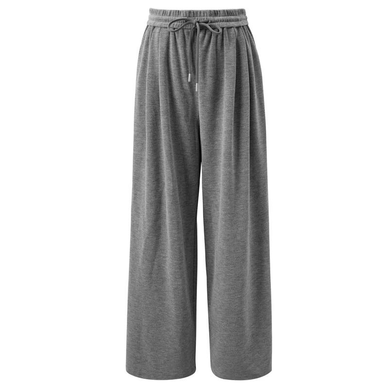 Women's Casual Elastic Waist Wide-Leg Trousers