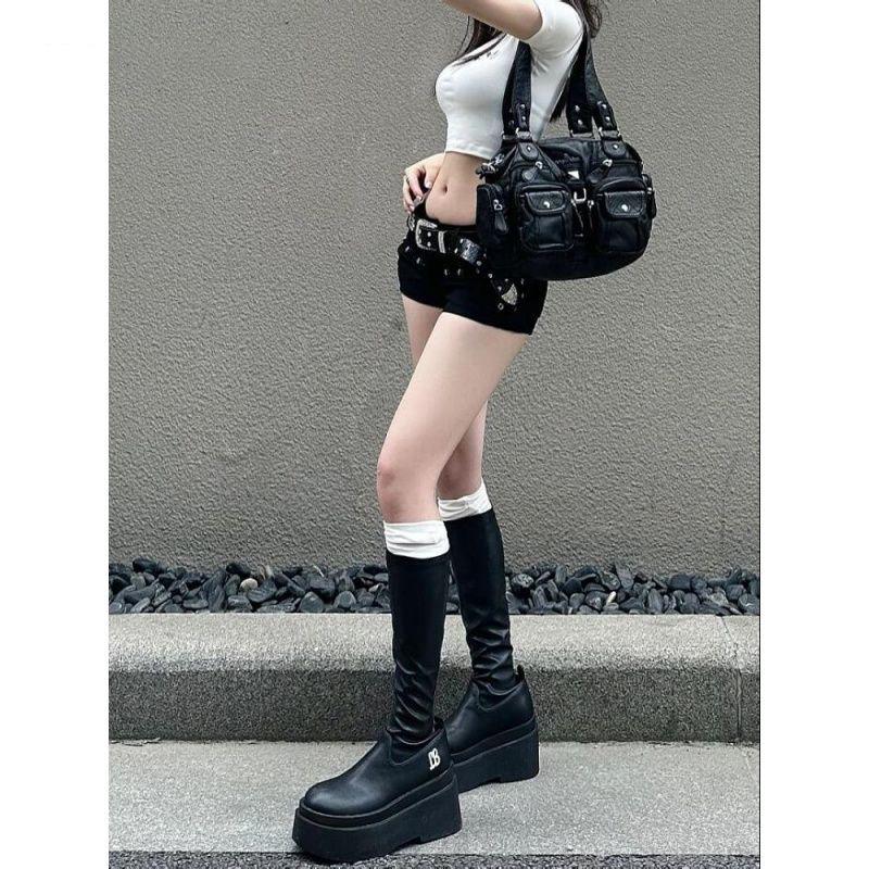 Millennial A-line Low Waist Retro Denim Shorts - Slim Fit Summer Style