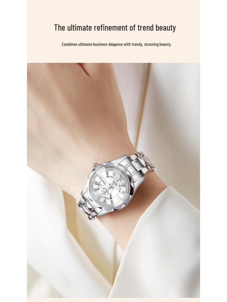 La Baoli Women's Waterproof Casual Steel Band Wristwatch - Model LA842