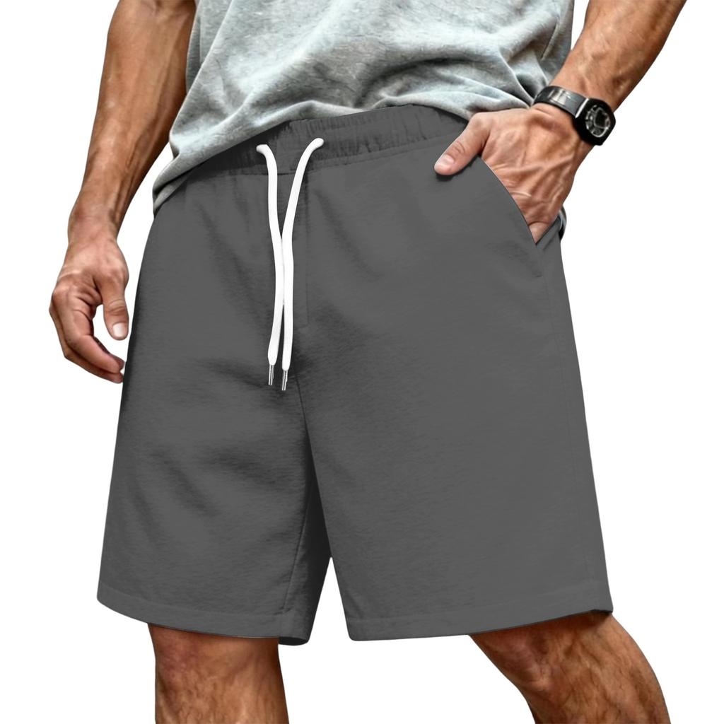 Pantaloncini da uomo basic con coulisse, vestibilità ampia, casual, sportivi, estivi, con elastico regolabile in vita e tasche laterali, per l'uso quotidiano