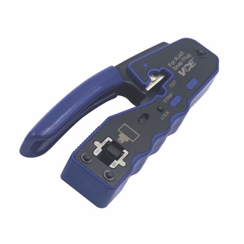 VCE GJ670BL RJ45 Crimping Tool, Crimping Pliers, Cuts During Crimping, Compatible with CAT6A, CAT6, and CAT5E RJ45 Connectors