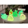 Cute Glowing Fat Bunny Resin Figurines Miniature Desk And Car Decor