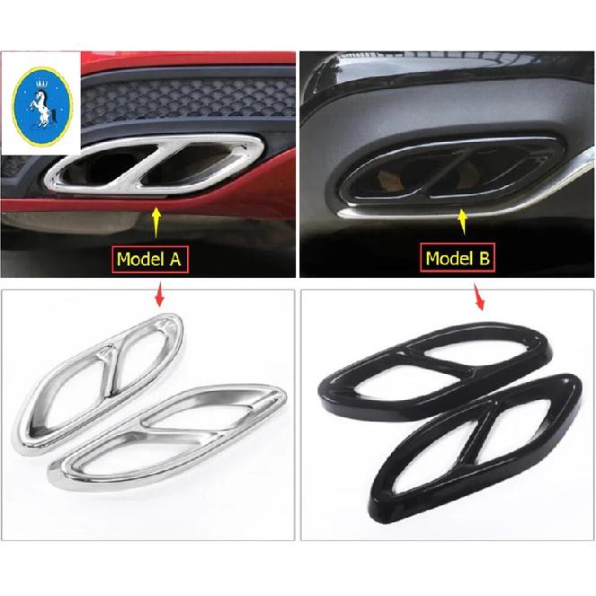 Exhaust Pipe Tail Cover Rear Exhaust Muffler End Pipe Decoration Trim For Mercedes-Benz GLC X253 Glc300 2016 -  Accessories