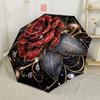 Colorful Peony Bouquet Compact Travel Automatic Umbrella Compact 8-Rib Design Sturdy Construction All-Season Use Outdoor Accessory Wedding Gift