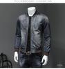 Men's Trendy Retro Motorcycle Denim Jacket - Slim Fit, Fashionable Baseball Collar for Autumn and Winter.
