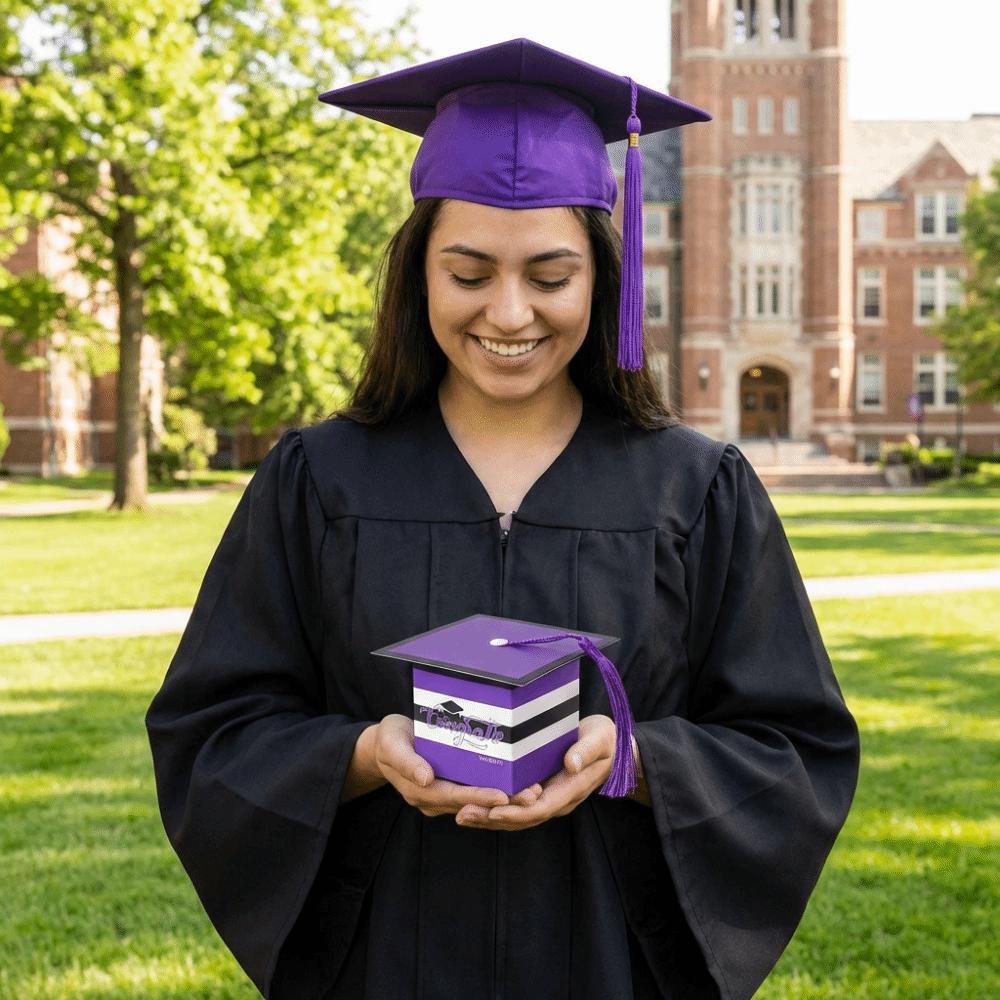 12Pcs Colorful Graduation Candy Box Creative Doctoral Hat Candy Boxes Graduation Party