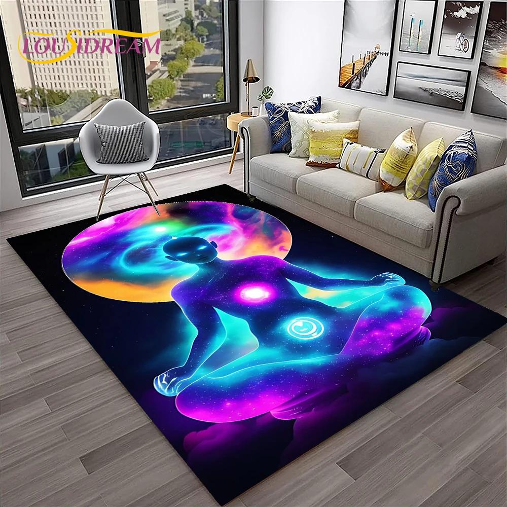 Naturalize Yoga Meditatie Regenboog 7 Chakra Zacht Tapijt Kleed voor Huis Woonkamer Slaapkamer Bank Deurmat Decor, Antislip Vloermat