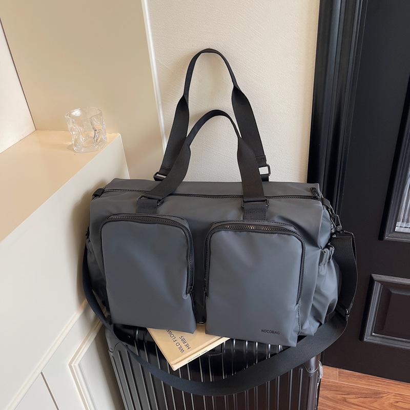 

Однотонная повседневная дорожная сумка для командировок, простая сумка для поездок, спортивная сумка для улицы, отделение для влажного и сухого, многокарманная сумка-тоут серый