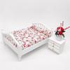 1:12 Mini Dollhouse Furniture Fresh Rose Bedroom Linen Double Bed Bedroom Mini Furniture