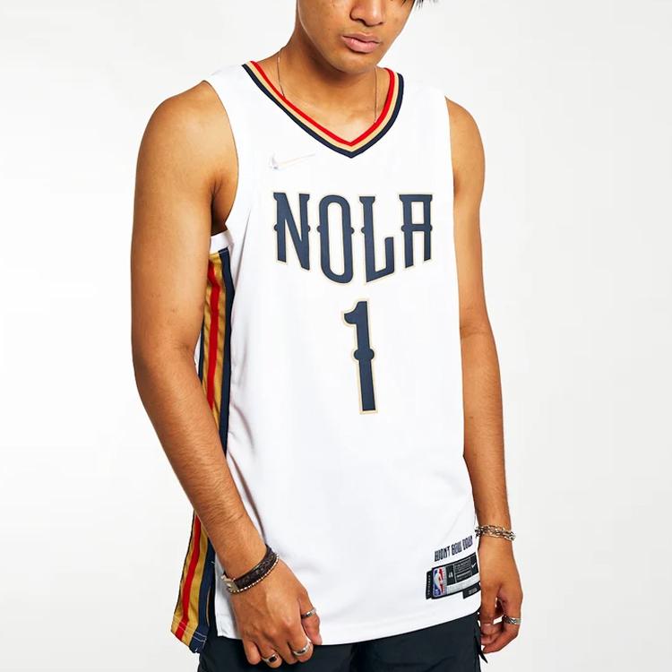 Nike NBA New Orleans Pelicans Zion Williamson Jersey White Men Streetwear DB4037-100