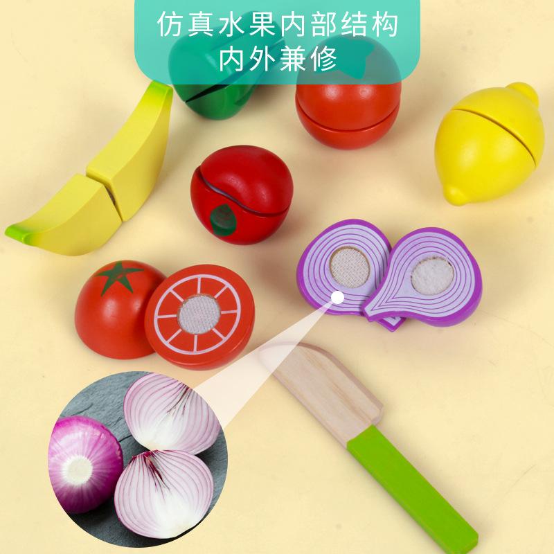 BABIBO Chesele Simulation Fruit Breakfast Play Home Wooden Toys Children's Kitchen Play Home Cooking Toys