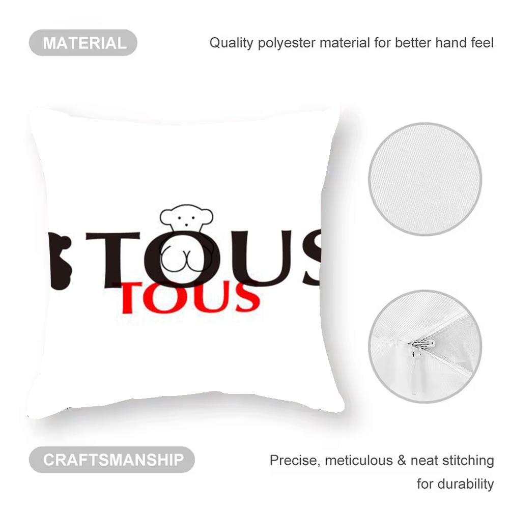 CRAFTED WITLOVE T-touS-sanime Cushion Cover Anti-dustmite Pillowcase Invisible Zipper Silky Short Plush Sofa Cushion Cover
