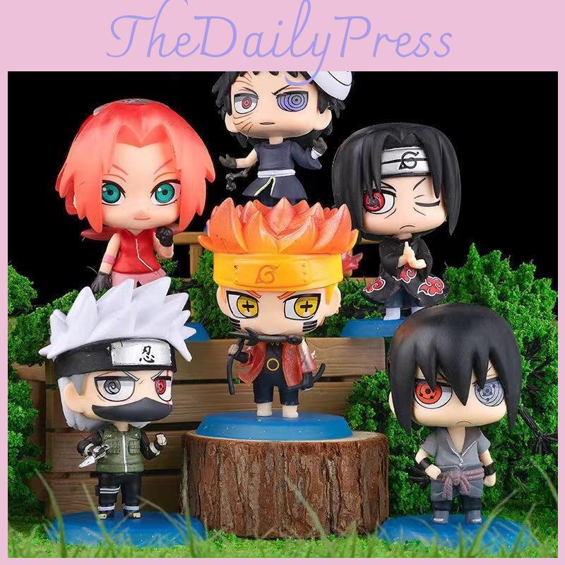 Naruto Animation 6 Pcs Toy Doll Version Cartoon Characters Car Cake Decoration
