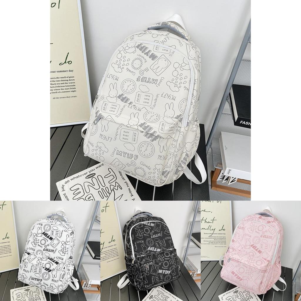 Rabbit Pattern Backpack Kids School Bag With Air Cushion Straps For Daily Use