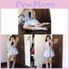 Summer Korean Style Polka Dot Striped Tiewaist Dress For Women