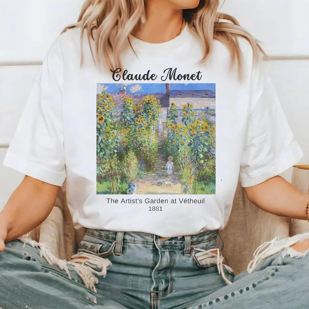 Short Sleeved Fashion Trend Top Street Versatile T-Shirt Pattern Round Neck Polyester Fabric T-Shirt Women's Printed Travel T-Sh