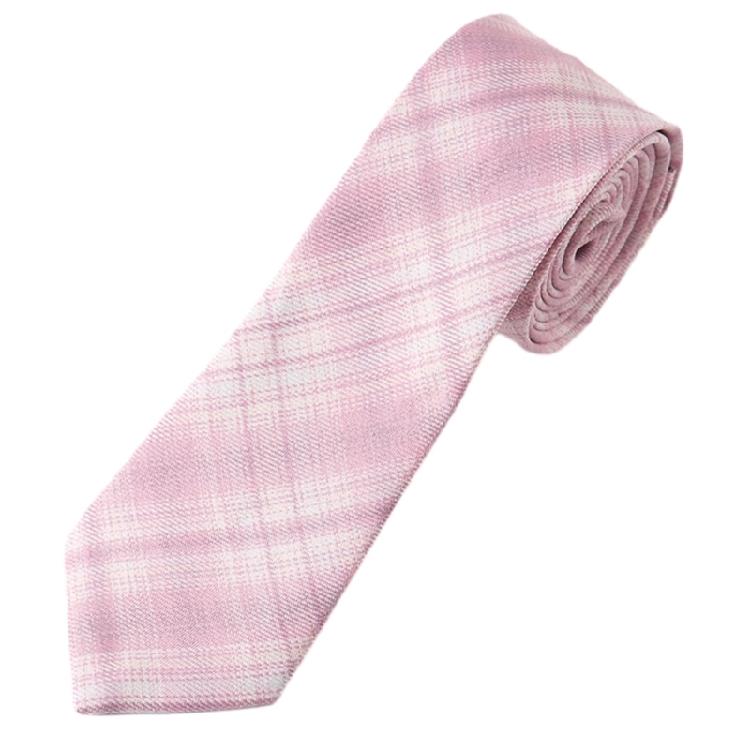 Pink Checkered Pre-Tied Neck Tie Japanese JK Girl Student Uniform Necktie Bowtie