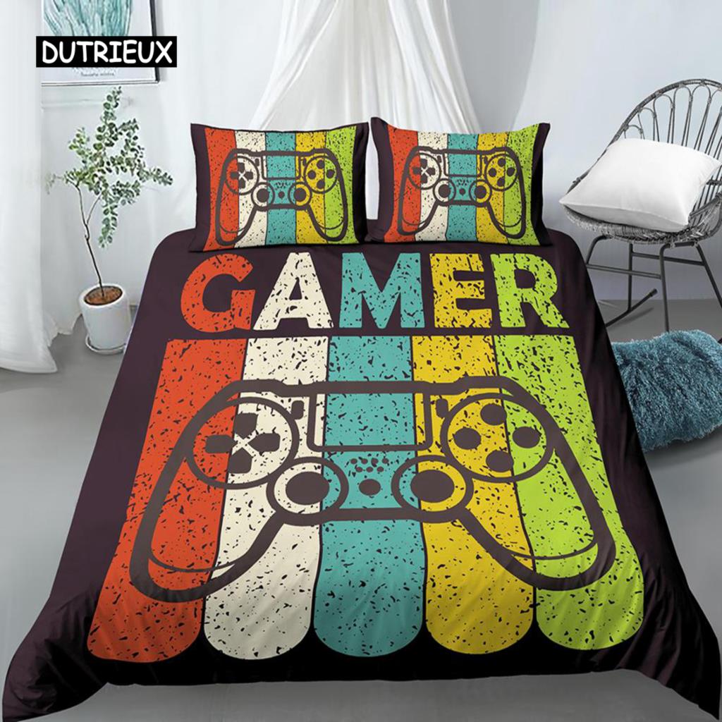 Bedding Set for Boys Modern Gamer Comforter Cover Video Game Duvet Cover Kids Bedding Set Gamer 2/3pcs Polyester Quilt Cover