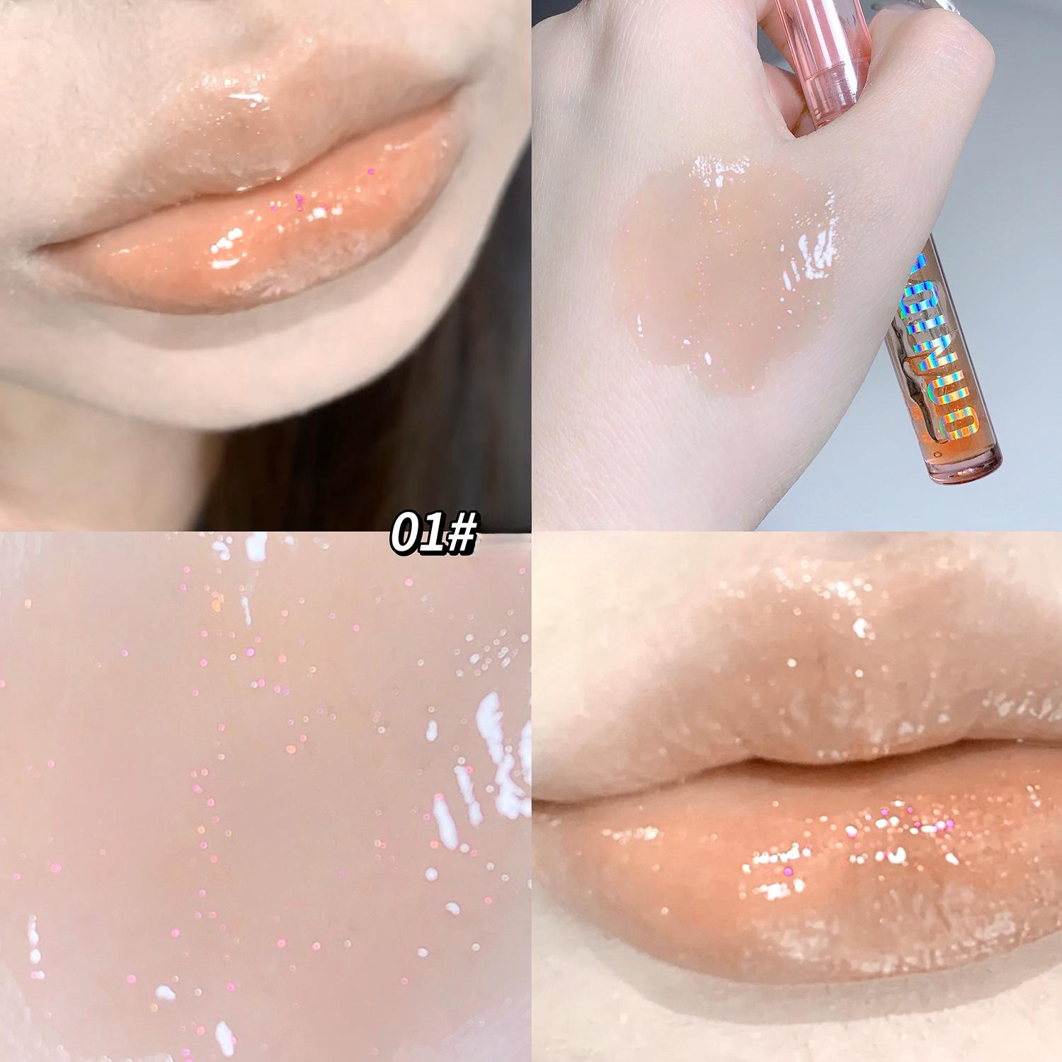 

Водно-глянцевый желейный блеск для губ, водно-глянцевый увлажняющий стеклянный блеск для губ, который нелегко приклеить к чашке, нежный набор блесков для губ