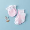 Baumwolle Babysocken 4 Paar Neugeborenen Handschuhe Socken Set Frühling Anti-Kratz Beißhandschuhe Pography Requisiten Säuglingsjungen Mädchen Zubehör