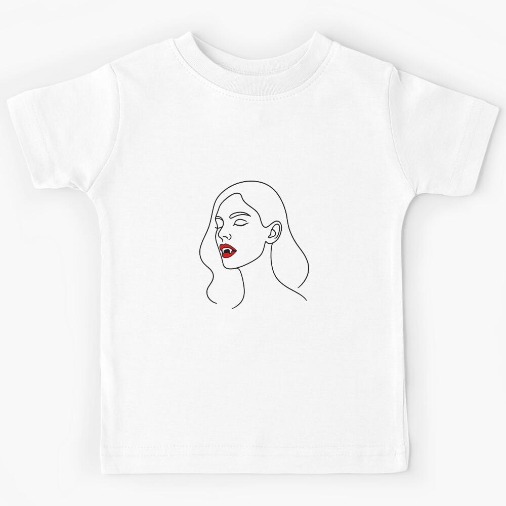 One-Line Vampire – Minimalist Elegance Kids T-Shirt 150