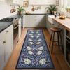 Hallway Runner Rug Soft Floral Kitchen Rugs Washable Non Slip Corridor Long Carpet Bedroom Bedside Bath Laundry Room Floor Mat