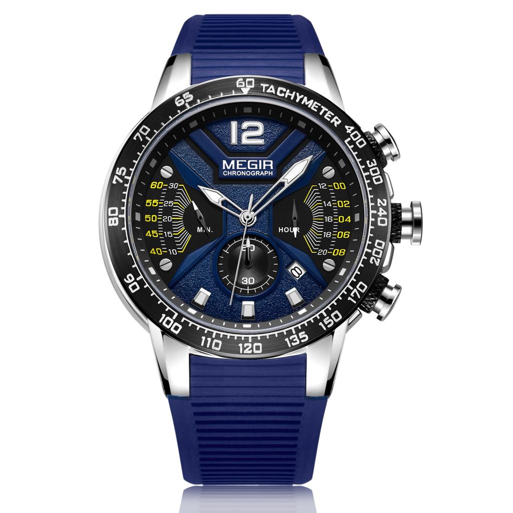 Mens Watches Top Brand Luxury MEGIR Sports Watch for Men Chronograph Waterproof Wristwatches Hour Reloj Hombre Horloges Manmen