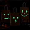 Wholesale Festival Party Gift Candy Packaging Bag Halloween Night Glow Kraft Paper Handbag Pumpkin Ghost Prints Trick or Treat