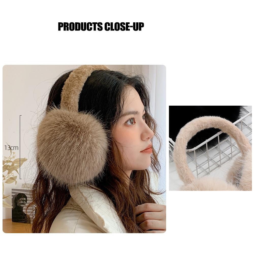 Portable Folding Winter Warm Earmuffs Woman Unisex Imitation Fox Fluffy Ear Covers Outdoor Cold Protection Soft Plush Headphones