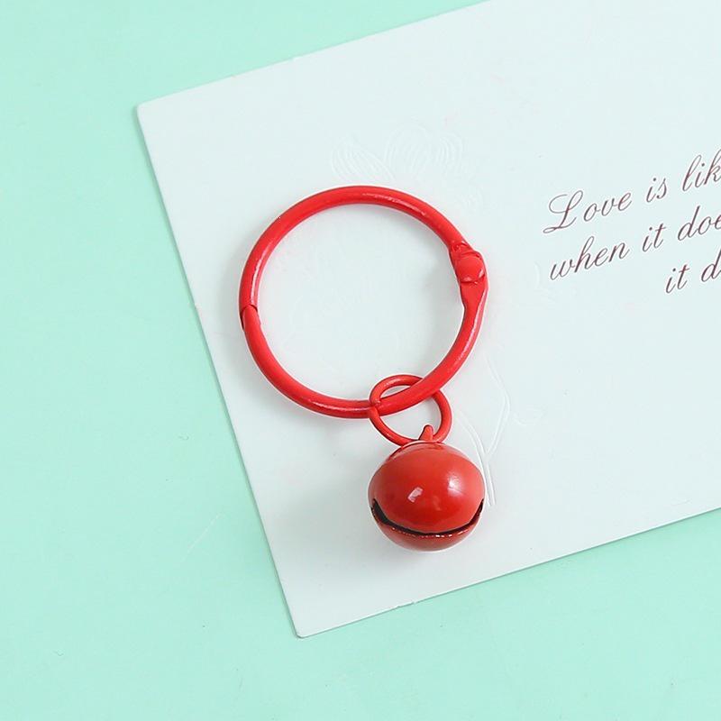 Colorful 14mm Alloy Card Ring Bell Keychain Pendant for DIY Accessories