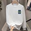 Trendige Marke Amerikanisches Langarm-T-Shirt Reine Baumwolle Herren Unterhemd Trendiger Herbst- und Winterpullover Herren- und Damen-Rundhals-Oberteil