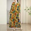 New Color Travel V-neck Retro Long Skirt Cotton Linen Dress