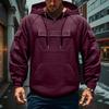 Men's Cargo Hoodie | Drawstring Multi-Pocket, Solid Color For Outdoor & Casual Wear