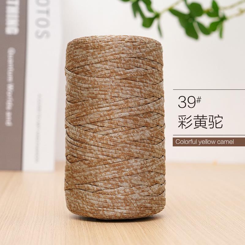 Mercerized Cotton And Linen Flat Belt Thread Light Body Ice Silk Thread Hand Crocheted Diy Hook Bag Hat Seat Cushion Hollow Thread